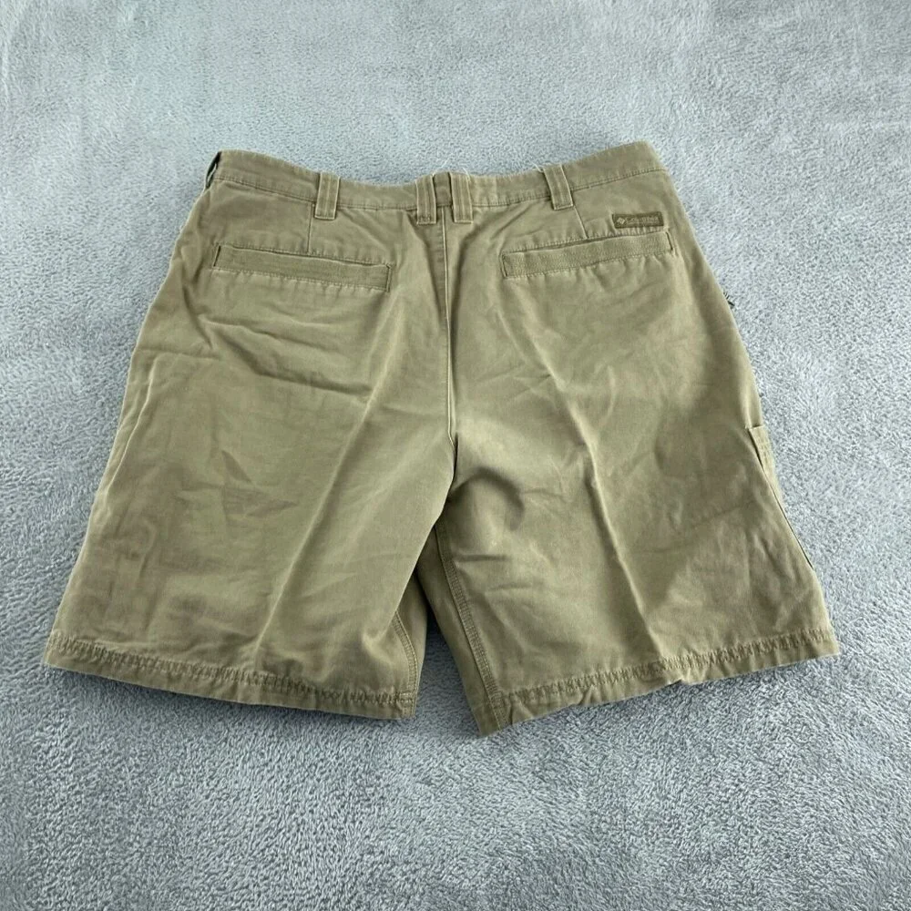 Columbia Mens Khaki Cotton Cargo Shorts With Side Pocket Size 38 1770